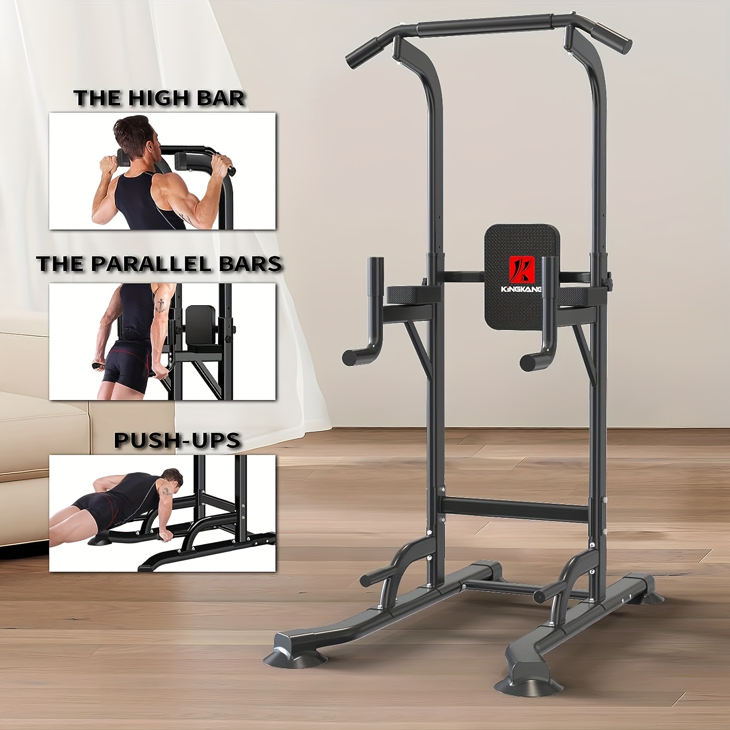 Home Gym Multi - Djustable Height Power Tower Dip Station,