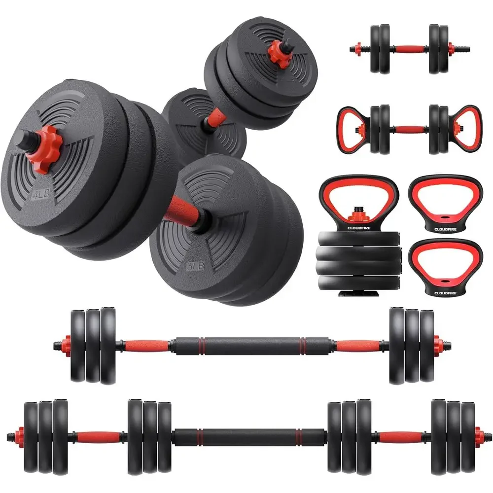 Push Up Stand Bar - 60-Pound 5-in-1 Adjustable Dumbbell Set with