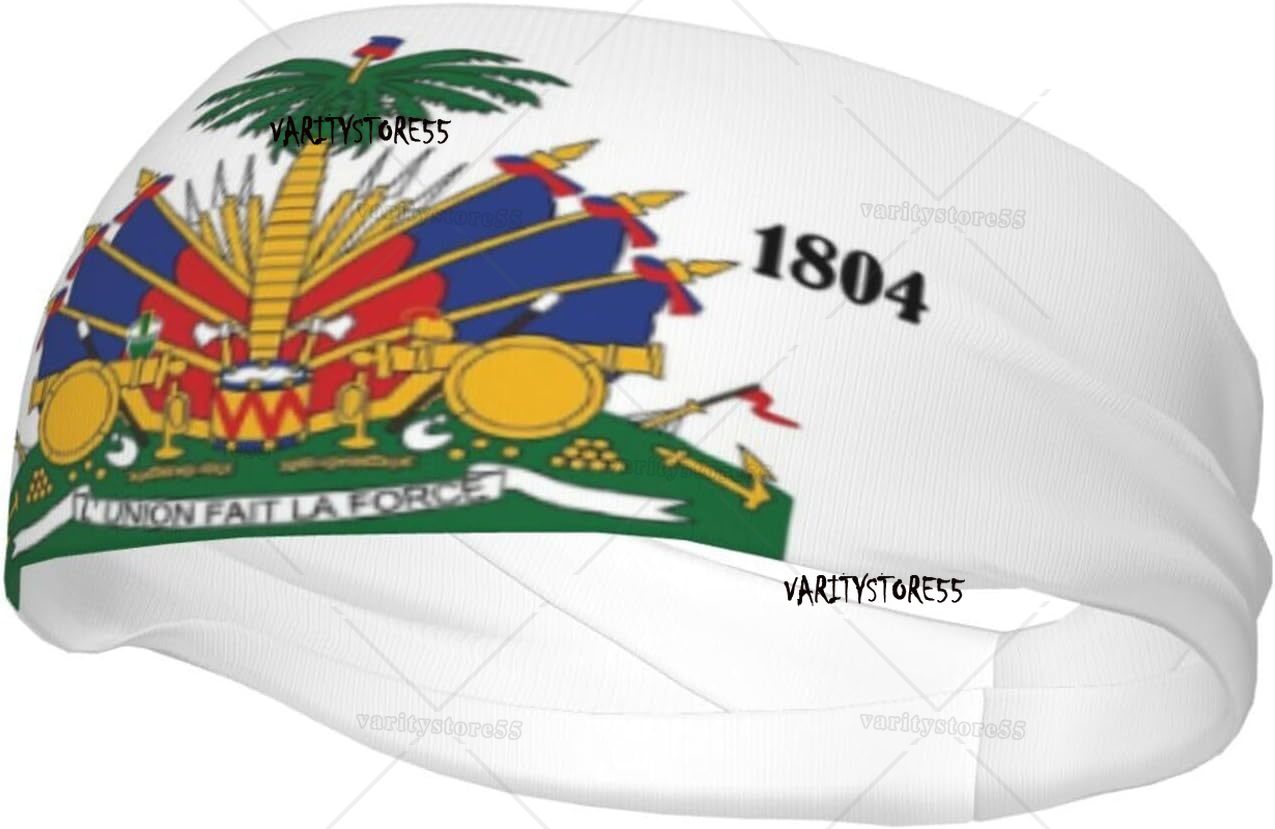 Home Gym Aesthetic - Cute Haiti Flag Sweatbands Sports Headband