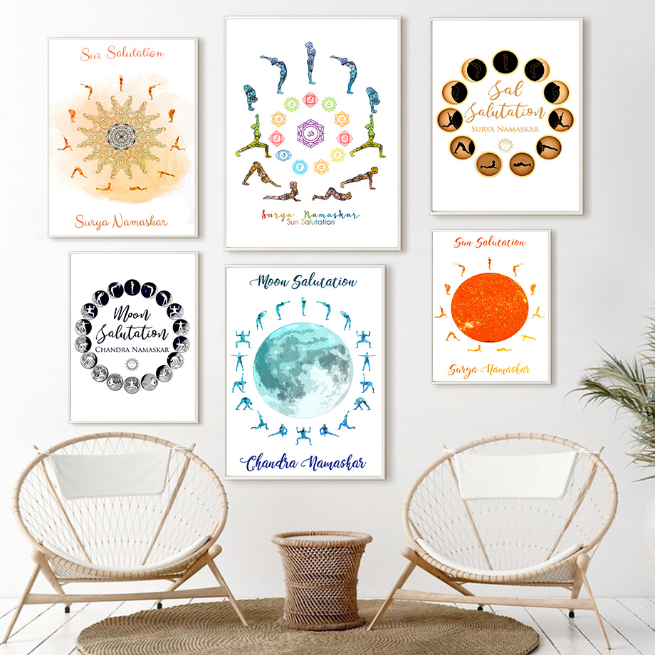 Home Gym York - Yoga Pose Sun Moon Salutation Home