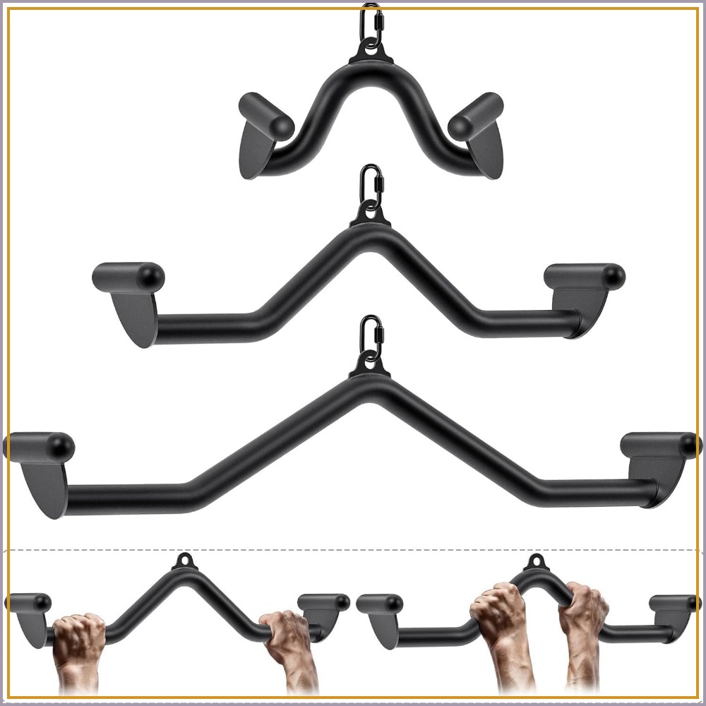 Home Gym Workout - Heavy Duty Steel Cable Attachment Set: