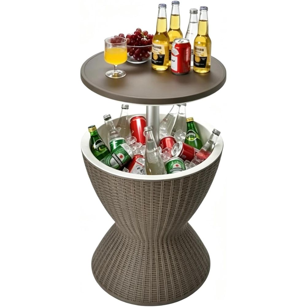 Adjustable Weight Bench - Weather-Resistant Rattan Patio Cooler Table with