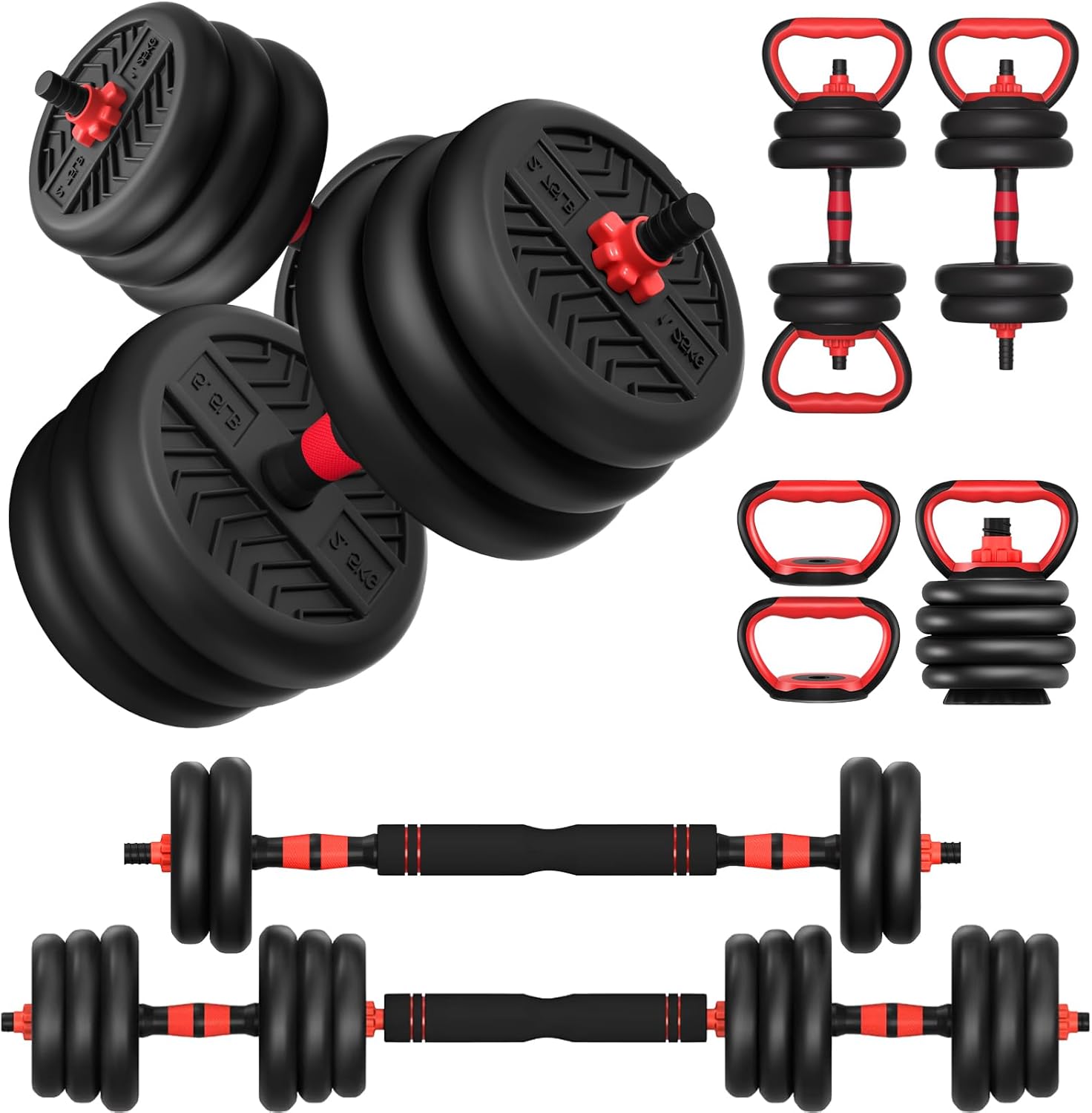 Home Gym Set - Adjustable Dumbbell Set, 4-in-1 Free Weights