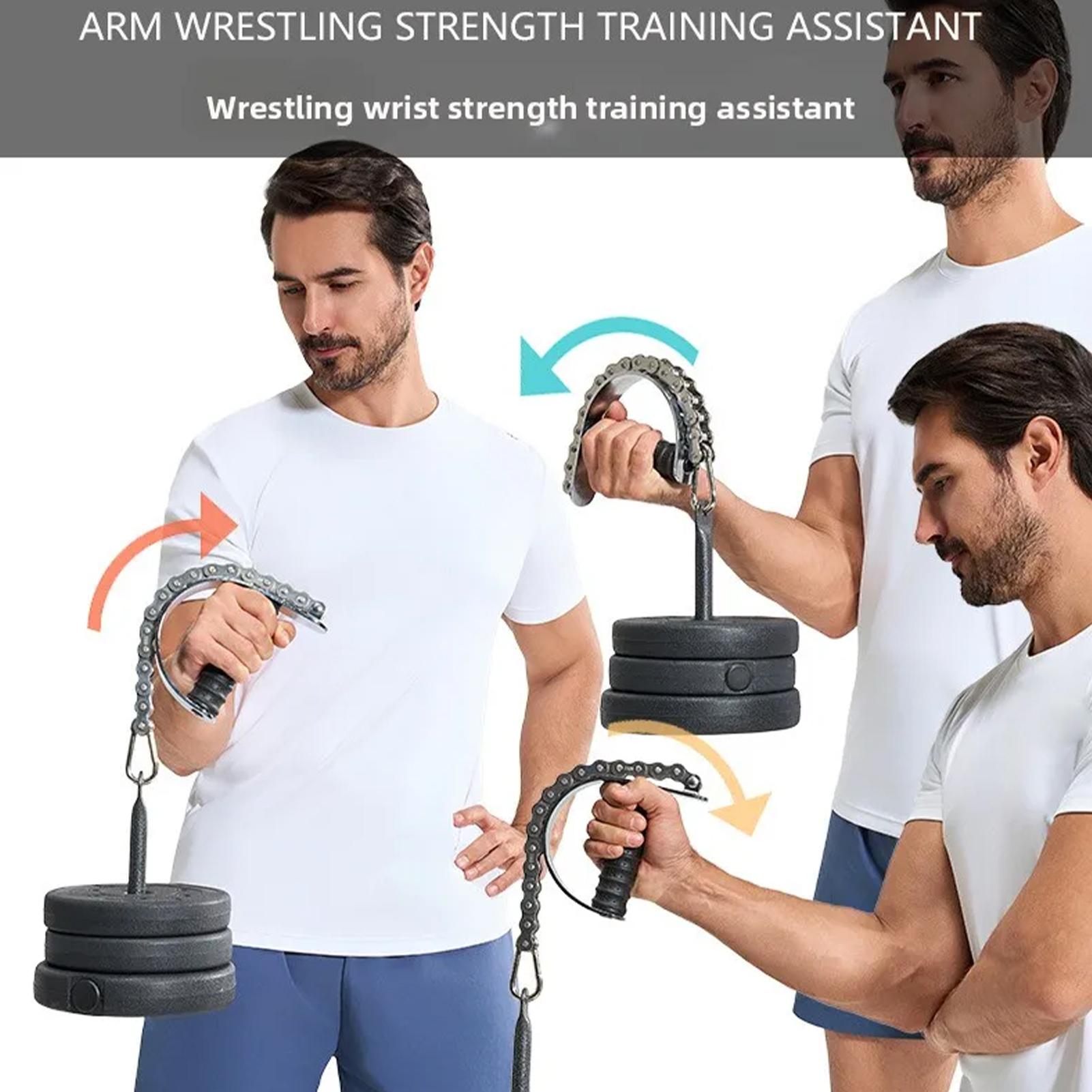 Home Gym Workout - Arm Wrestling Strap Barbell Gripper Attachment