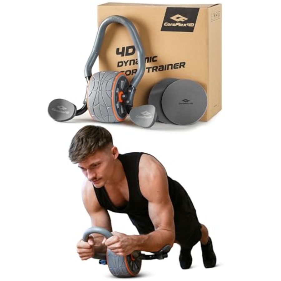 Home Gym Workout - CoreFlex4D Ab Roller Wheel with Elbow