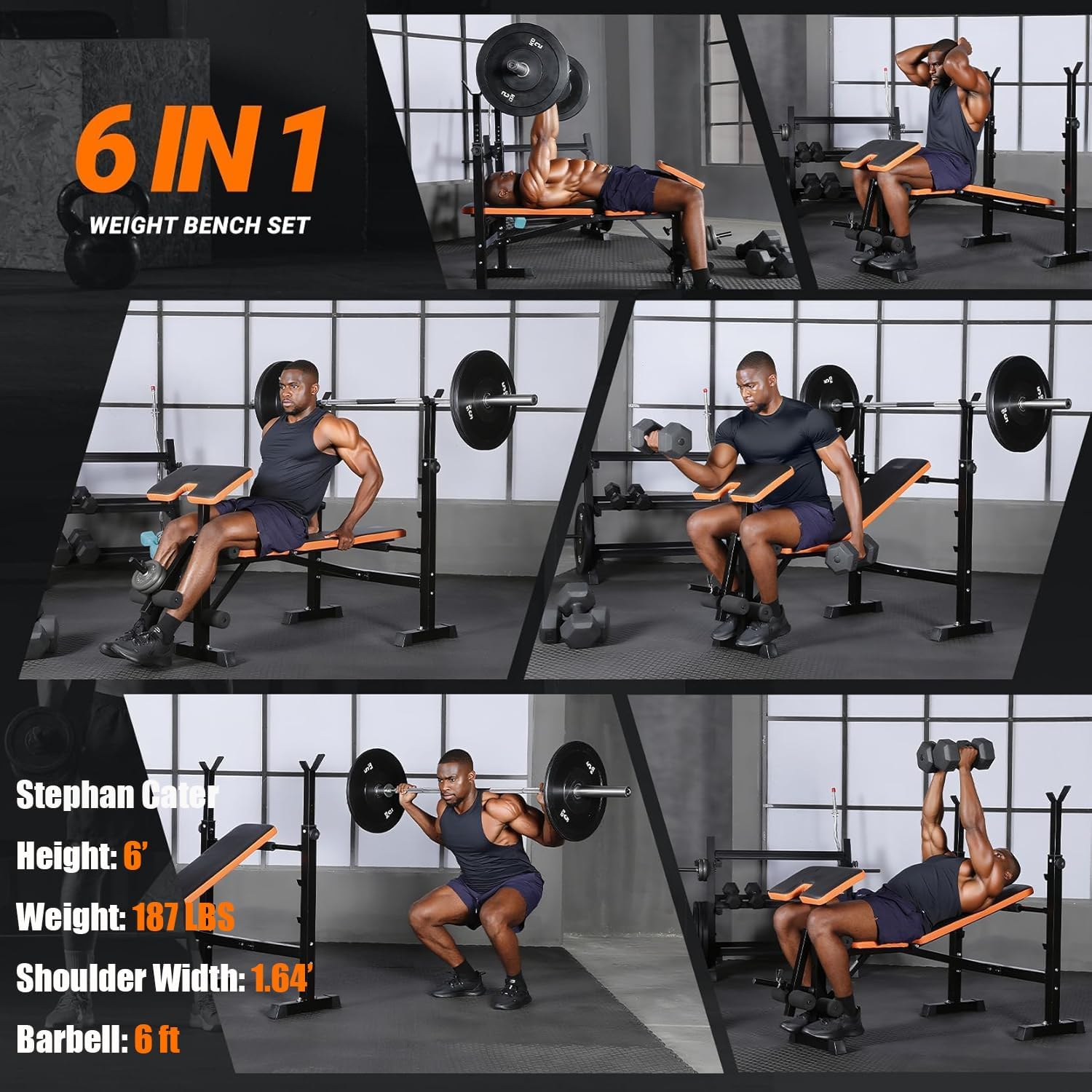 6-in-1 Space Saving Weight Ben - огляд і ціна Home Gym Set