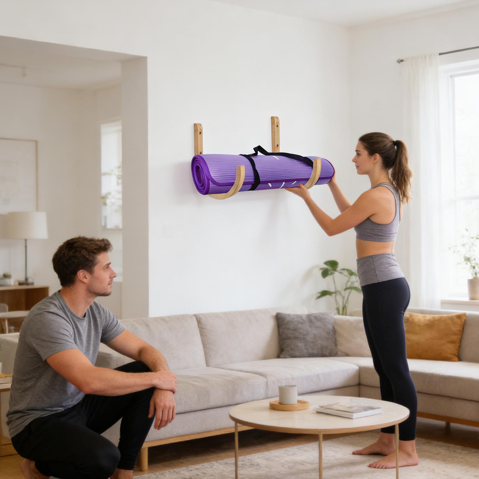 Yoga Mat Organizer 2 Pieces Wo - огляд і ціна Home Gym Yoga Mat Storage