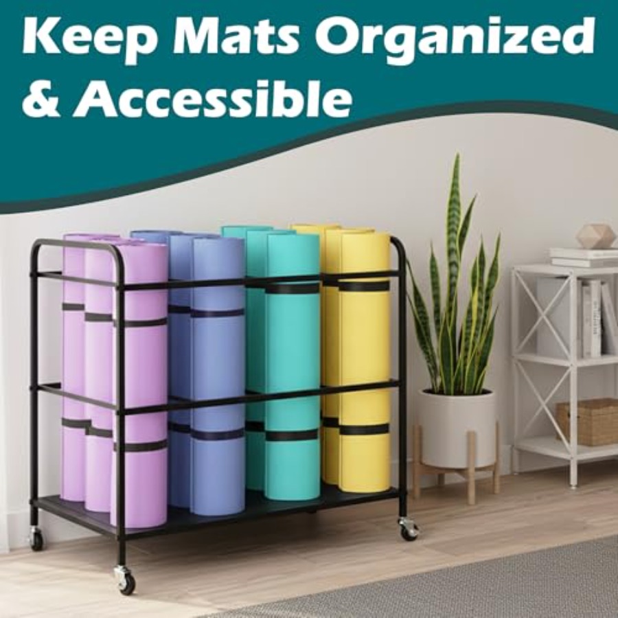 Yoga Mat Rack Storage Basket w - огляд і ціна Home Gym Yoga Mat Storage