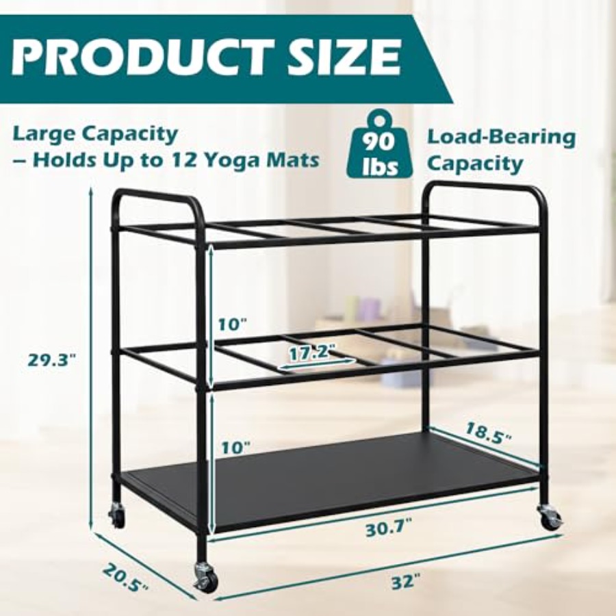 Yoga Mat Rack Storage Basket w - огляд і ціна Home Gym Yoga Mat Storage