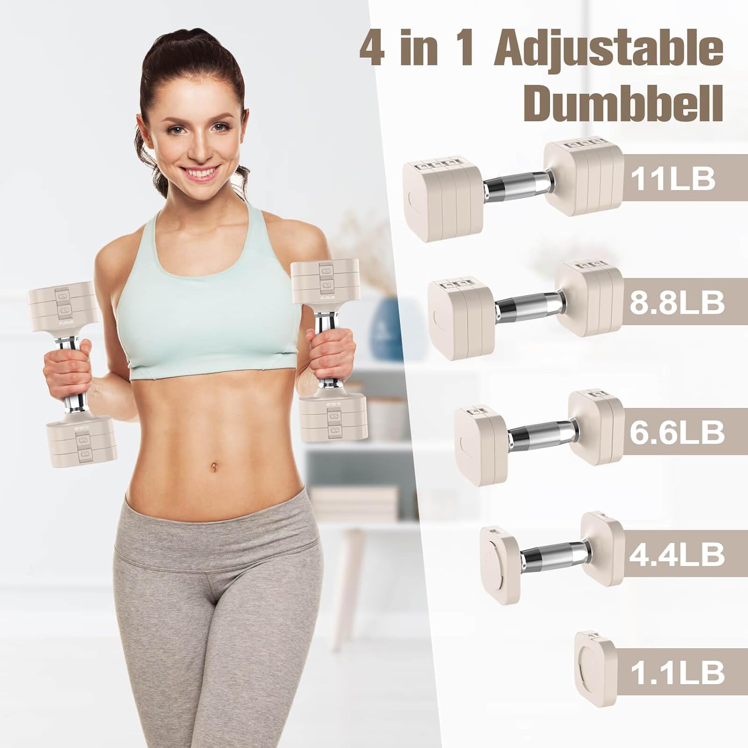 Adjustable Dumbbells Set, 22LB - огляд і ціна Home Gym Workout