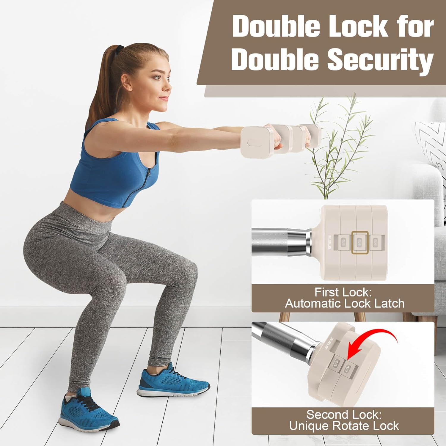 Adjustable Dumbbells Set, 22LB - огляд і ціна Home Gym Workout