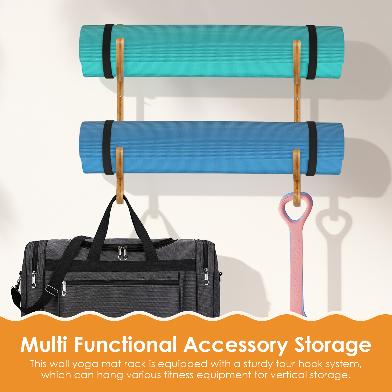2Pcs Yoga Mat Storage Rack Wal - огляд і ціна Home Gym Yoga Mat Storage