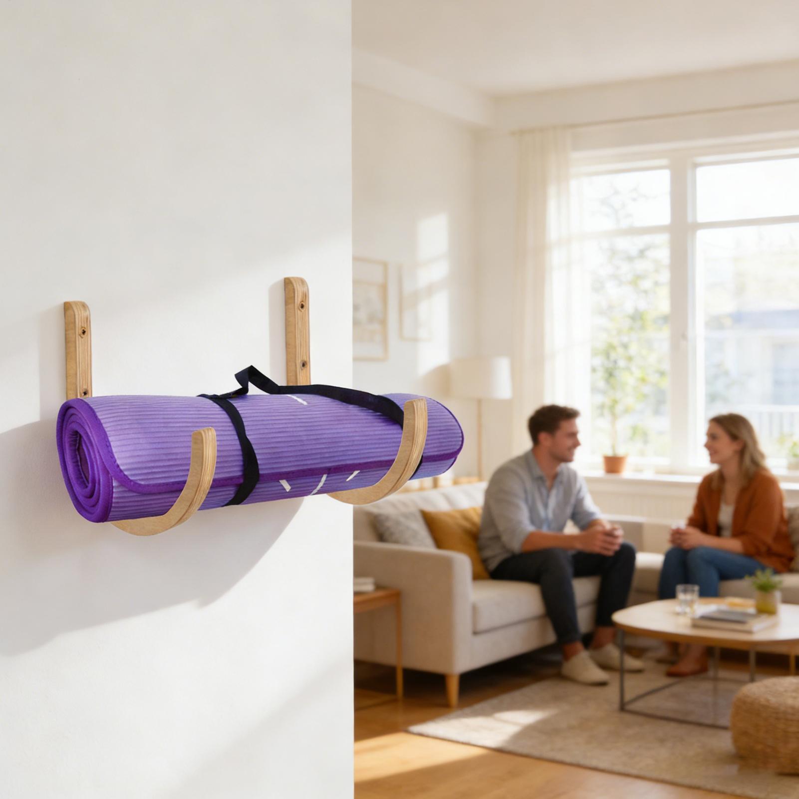 Yoga Mat Holder 2 Pieces Woode - огляд і ціна Home Gym Yoga Mat Storage