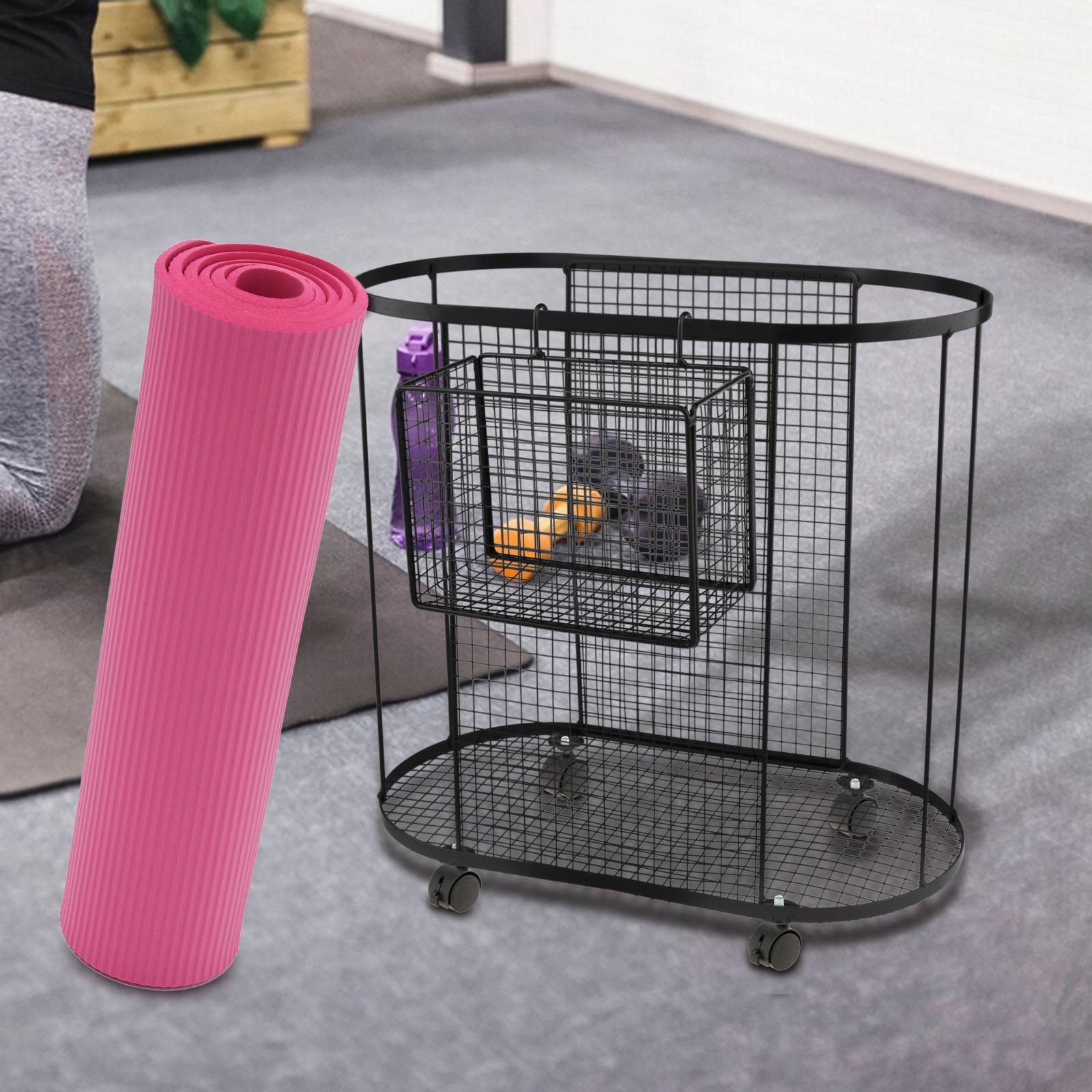 Metal Gym Organizer with Wheel - огляд і ціна Home Gym Yoga Mat Storage