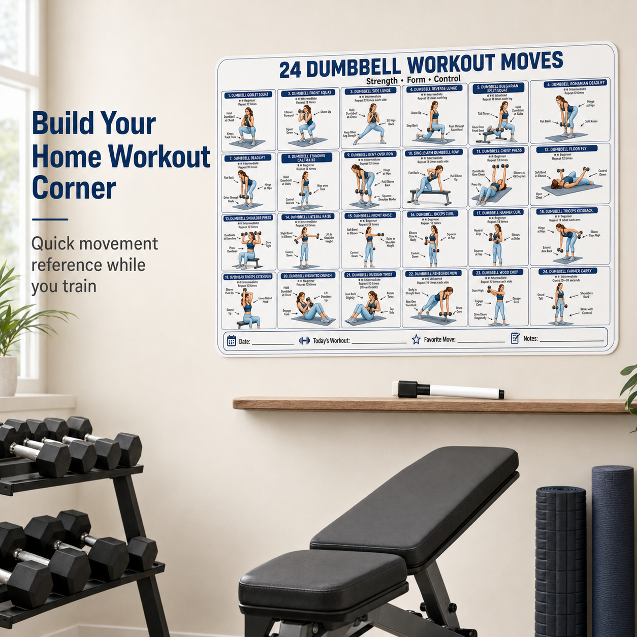 1pcs Dumbbell Workout Moves St - огляд і ціна Home Gym Guide