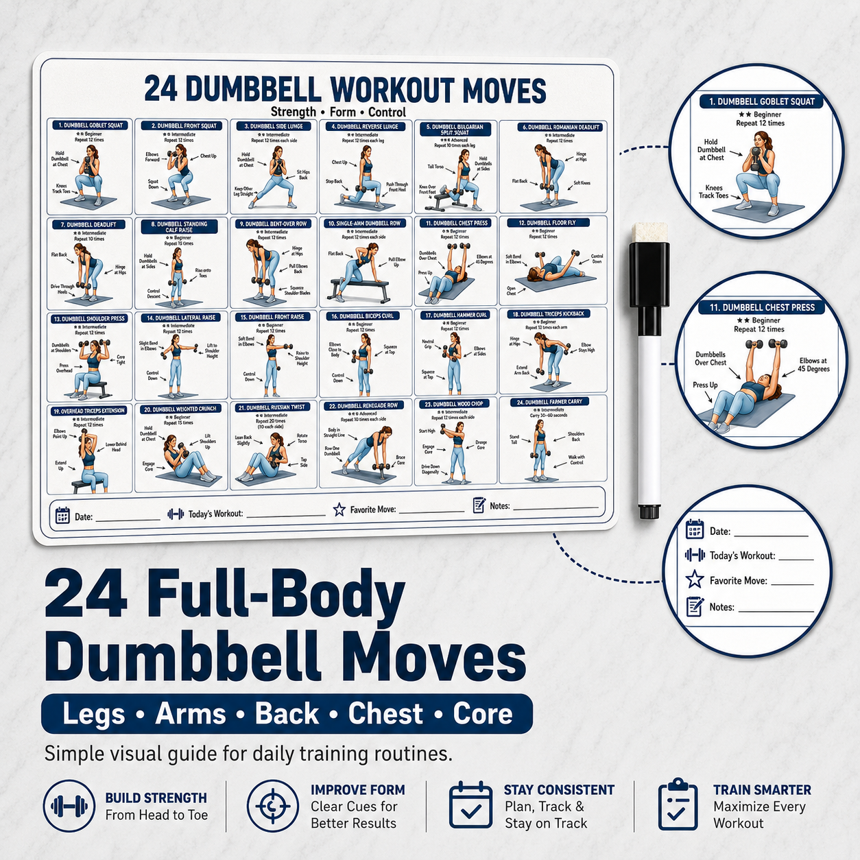 1pcs Dumbbell Workout Moves St - огляд і ціна Home Gym Guide