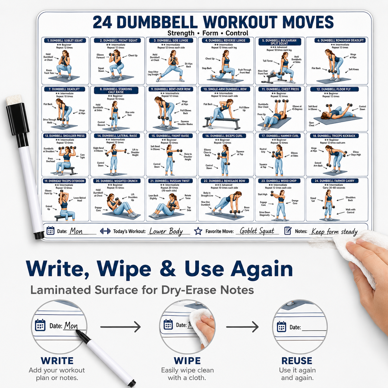1pcs Dumbbell Workout Moves St - огляд і ціна Home Gym Guide