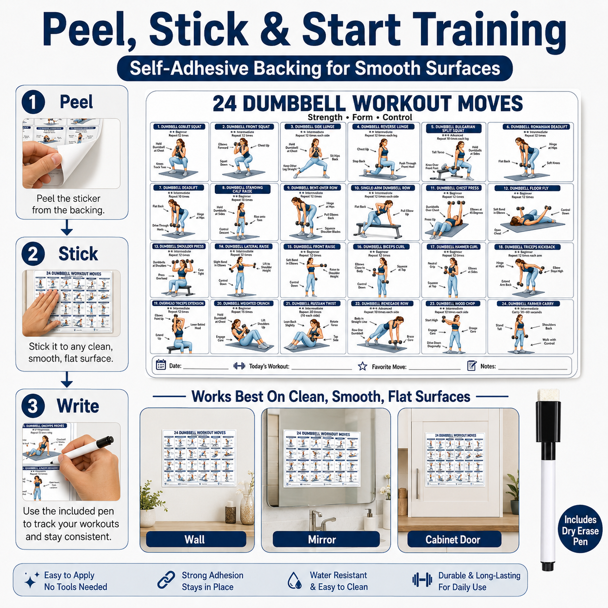 1pcs Dumbbell Workout Moves St - огляд і ціна Home Gym Guide