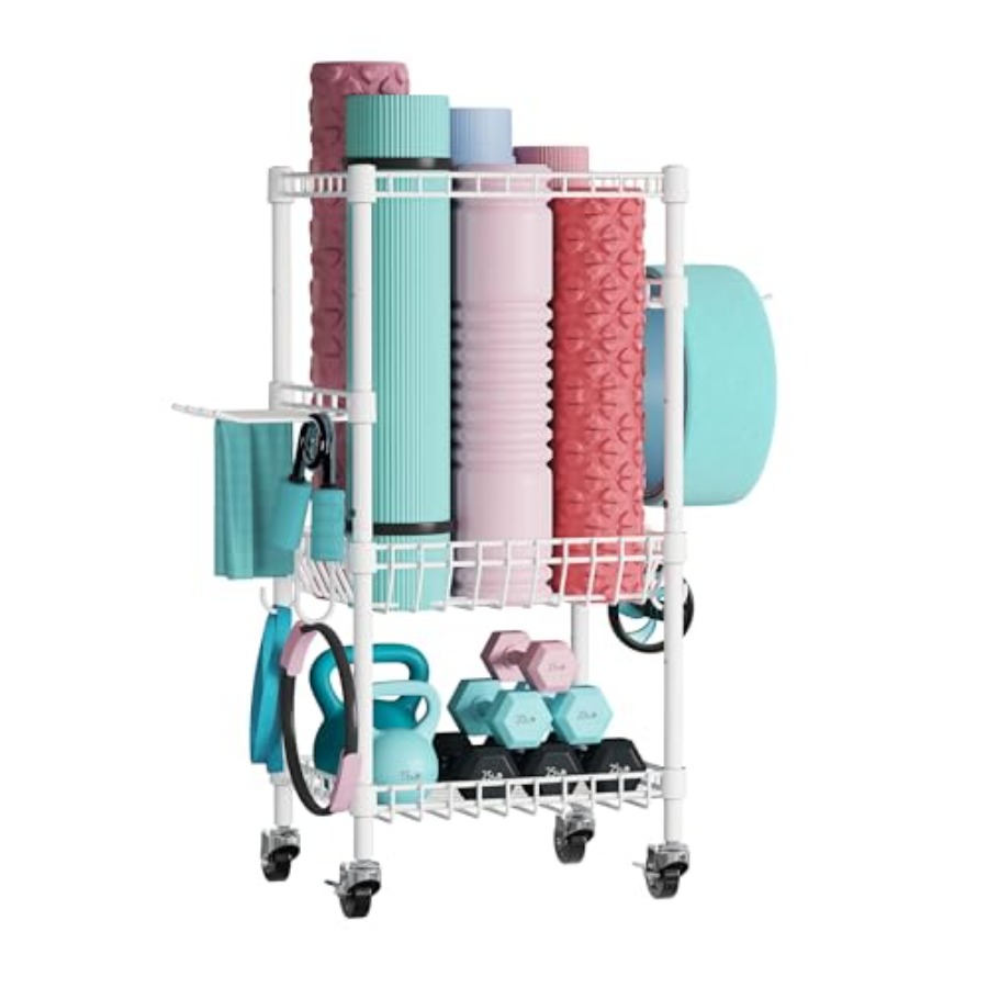 Home Gym Storage Rack with Whe - огляд і ціна Home Gym Yoga Mat Storage