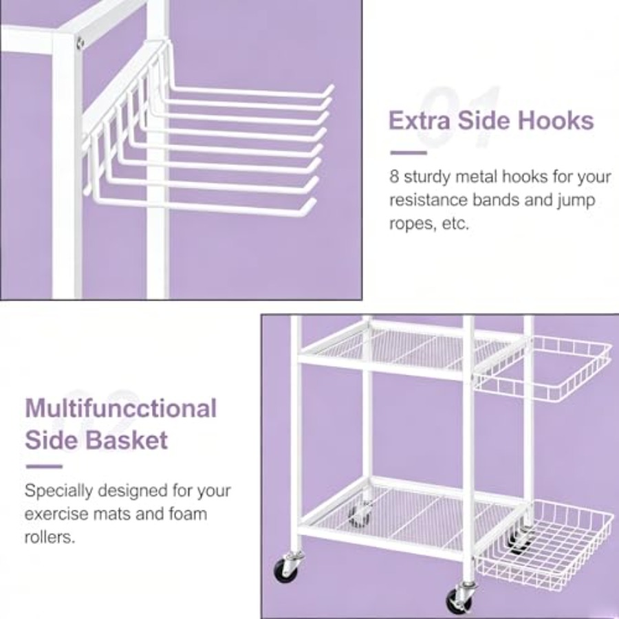 Workout Equipment Storage Rack - огляд і ціна Home Gym Yoga Mat Storage
