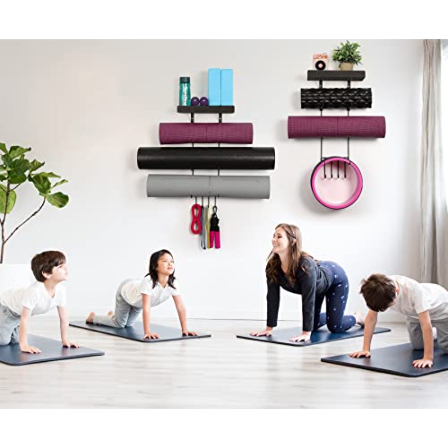 Yoga Mat Holder Wall Mount Yog - огляд і ціна Home Gym Yoga Mat Storage