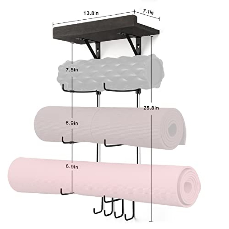 Yoga Mat Holder Wall Mount Yog - огляд і ціна Home Gym Yoga Mat Storage