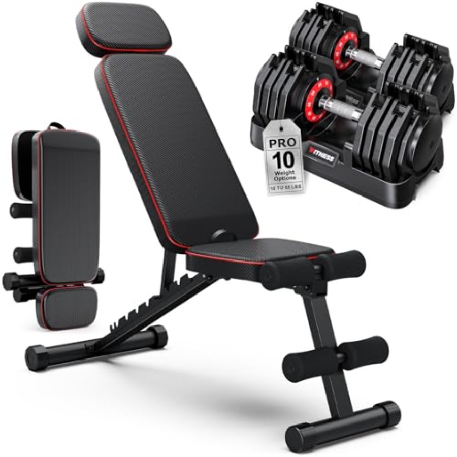 Adjustable Dumbbells Set of 2, - огляд і ціна Adjustable Weight Bench