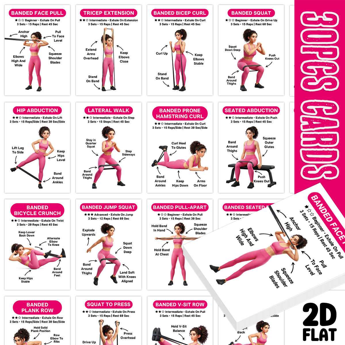 30pcs Banded Exercise Cards,Fu - огляд і ціна Home Gym Guide